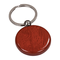 1 1/2" Rosewood Finish Round Keychain