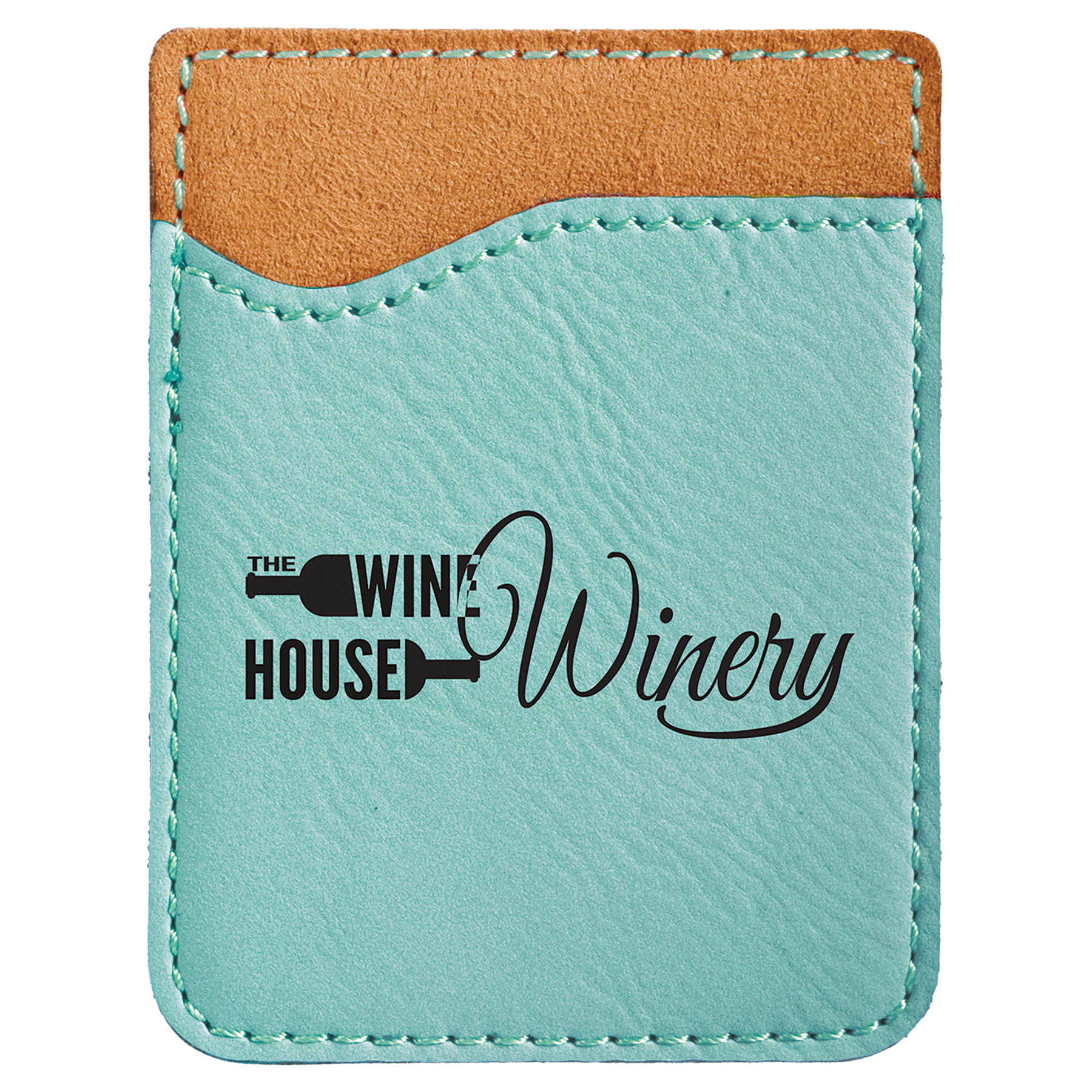 Teal Laserable Leatherette Phone Wallet