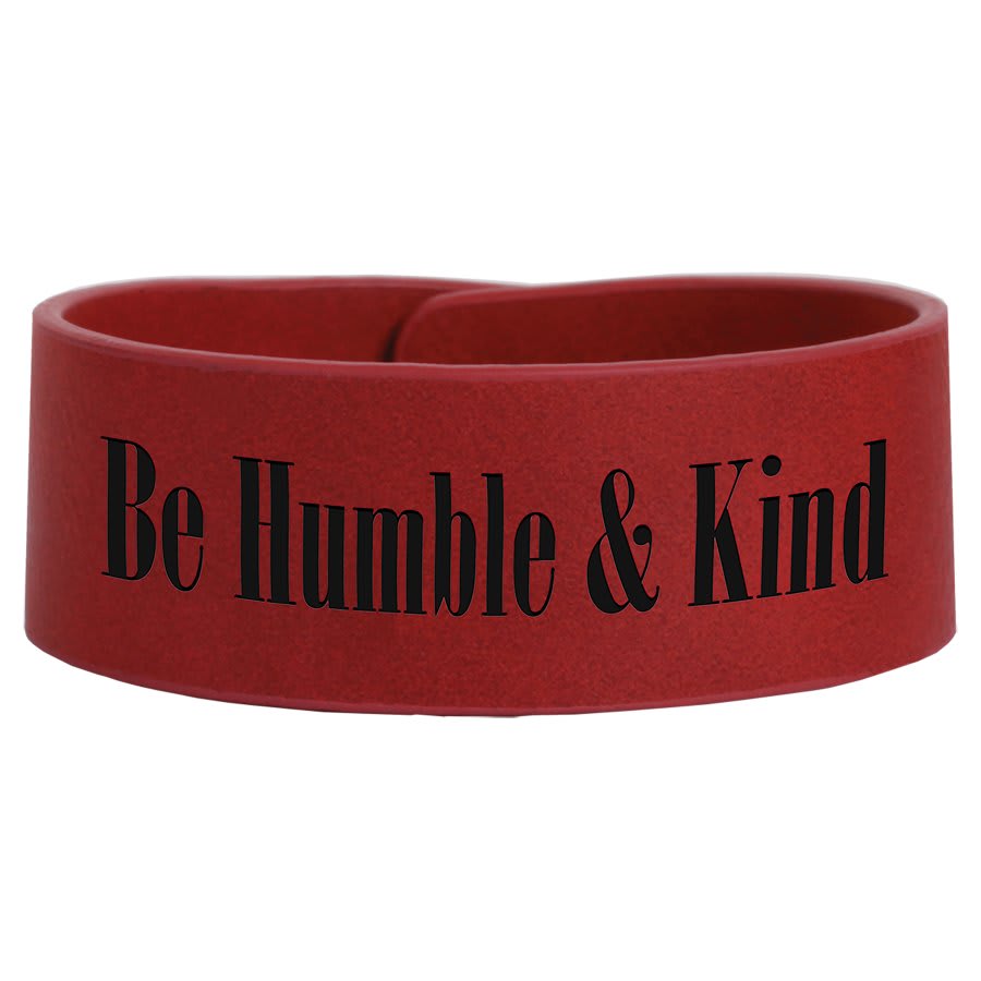 Rose 9 1/2" x 1" Laserable Leatherette Cuff Bracelet