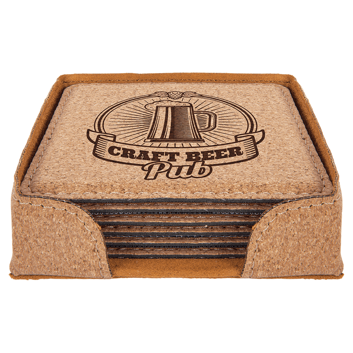 4" x 4" Square Cork 6-Coaster Set