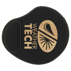 Black/Gold 9" x 10 1/4" Laserable Leatherette Mouse Pad