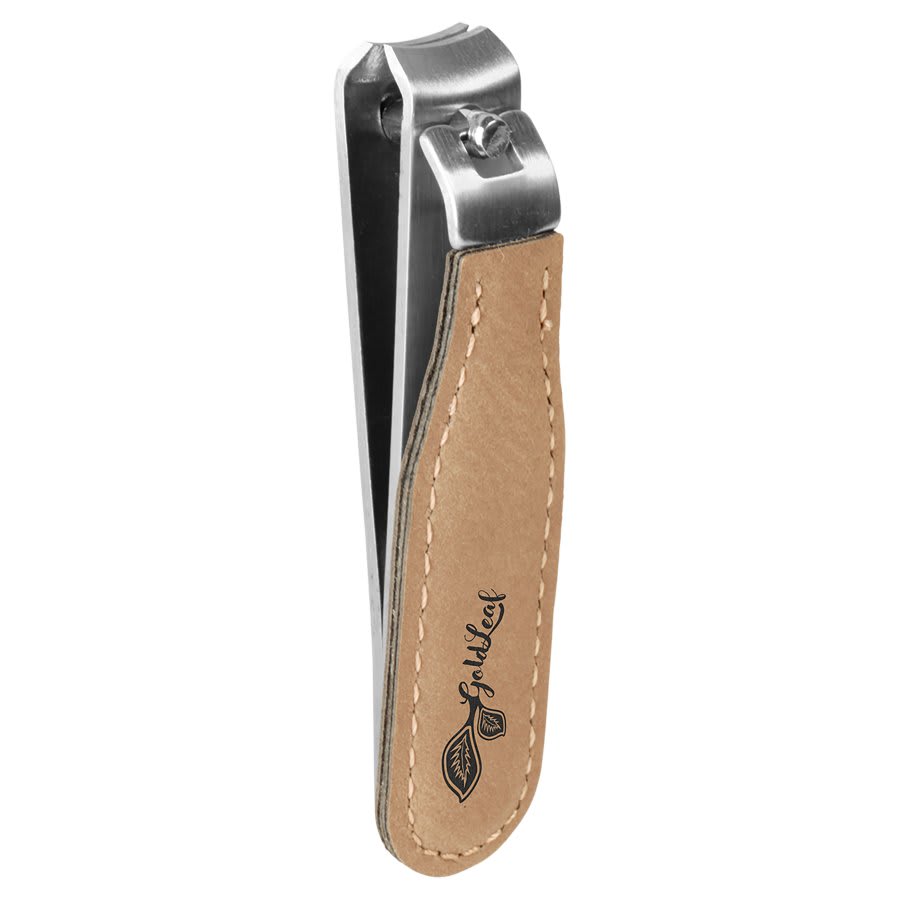 Light Brown Laserable Leatherette Nail Clipper