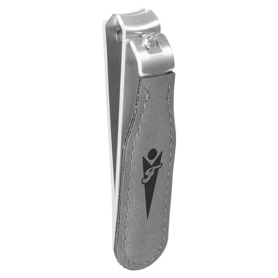 Gray Laserable Leatherette Nail Clipper