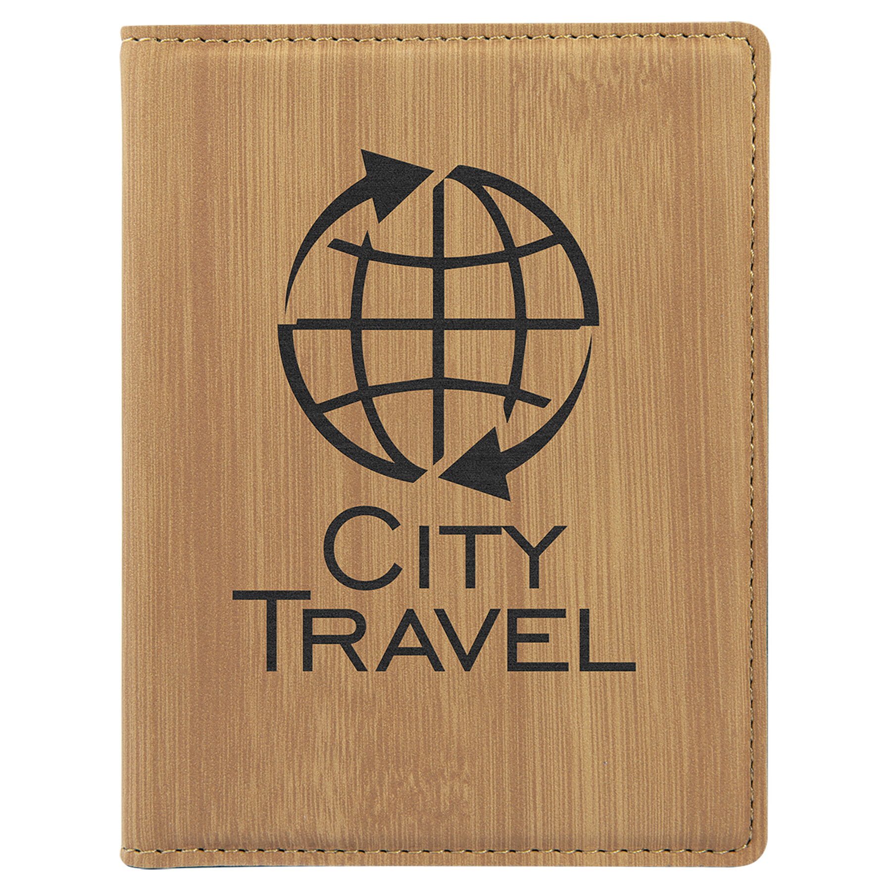 Bamboo 4 1/4" x 5 1/2" Laserable Leatherette Passport Holder