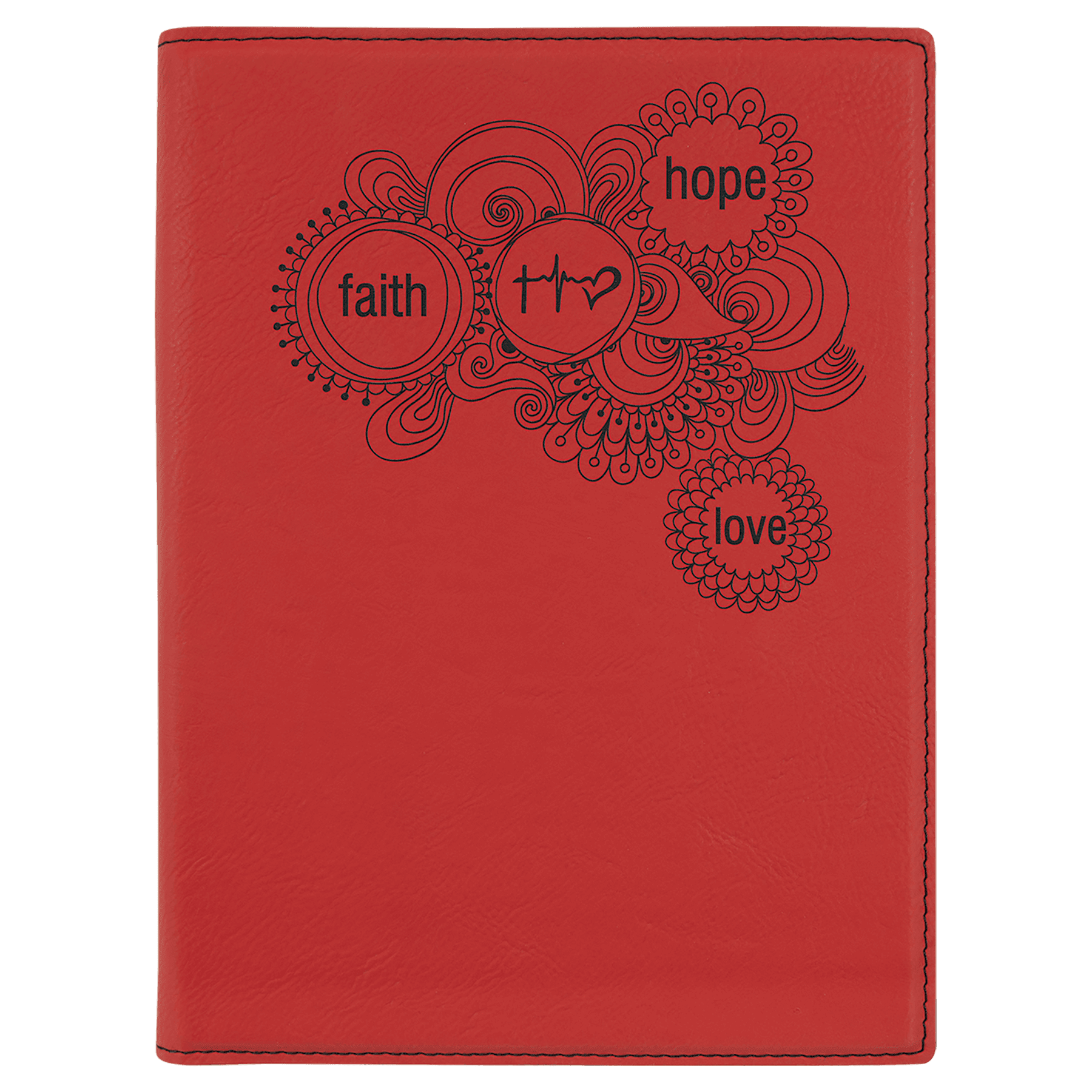 Red 7" x 9" Laserable Leatherette Small Portfolio with Notepad