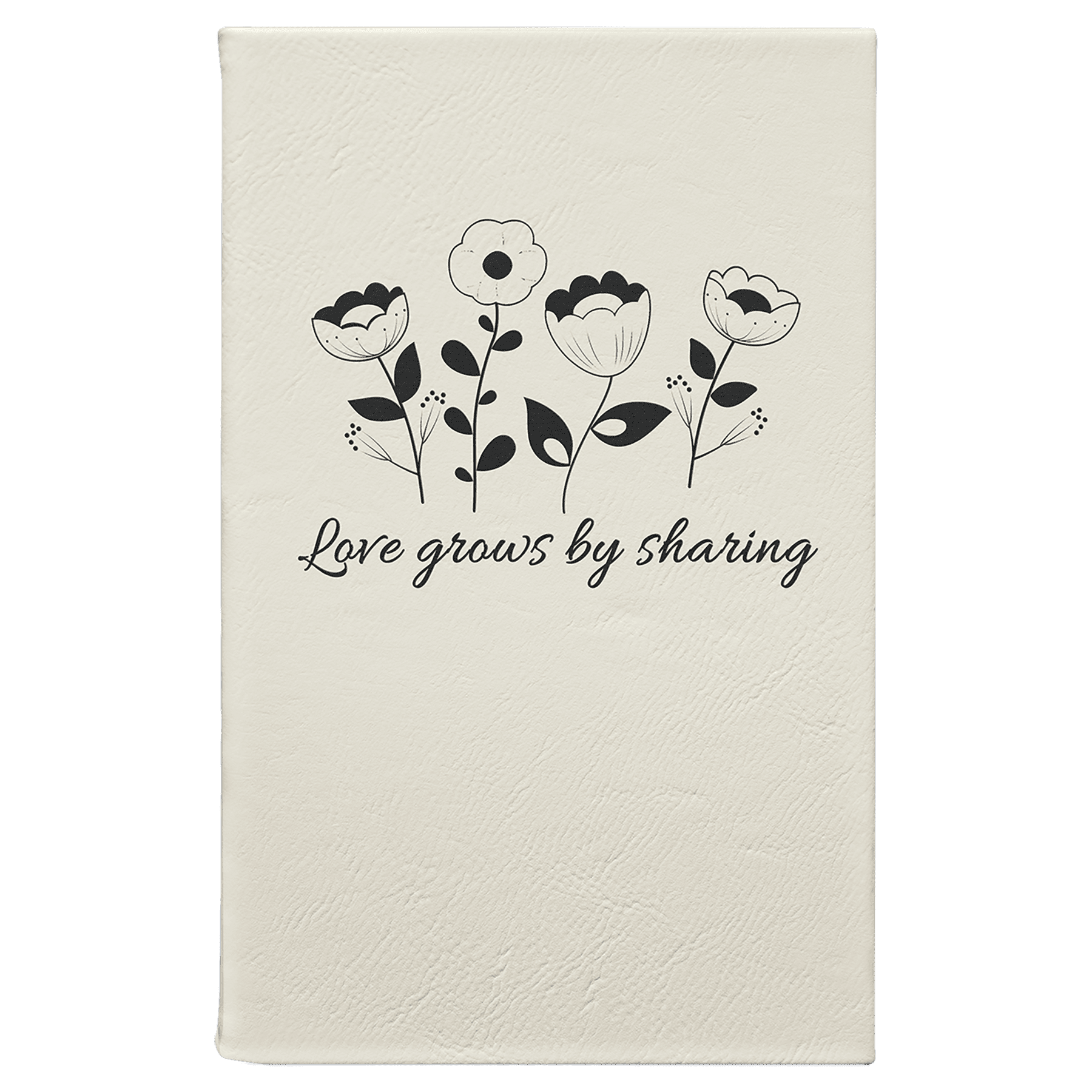 White/Black 5 1/4" x 8 1/4" Laserable Leatherette Journal with Lined Notepad