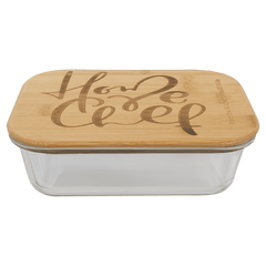 35 oz. Rectangle Glass Container with Bamboo Lid