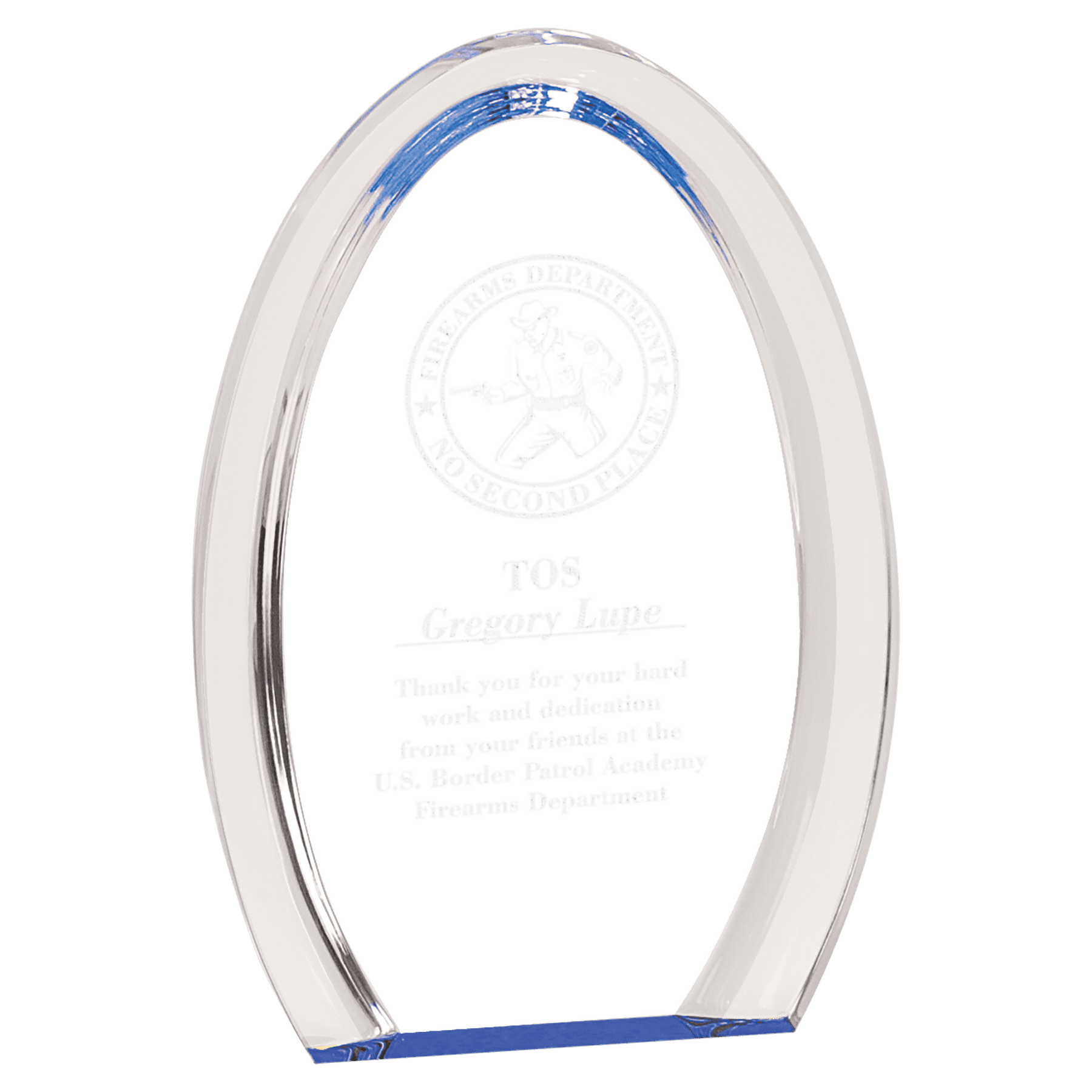 Blue 7" Oval Halo Acrylic