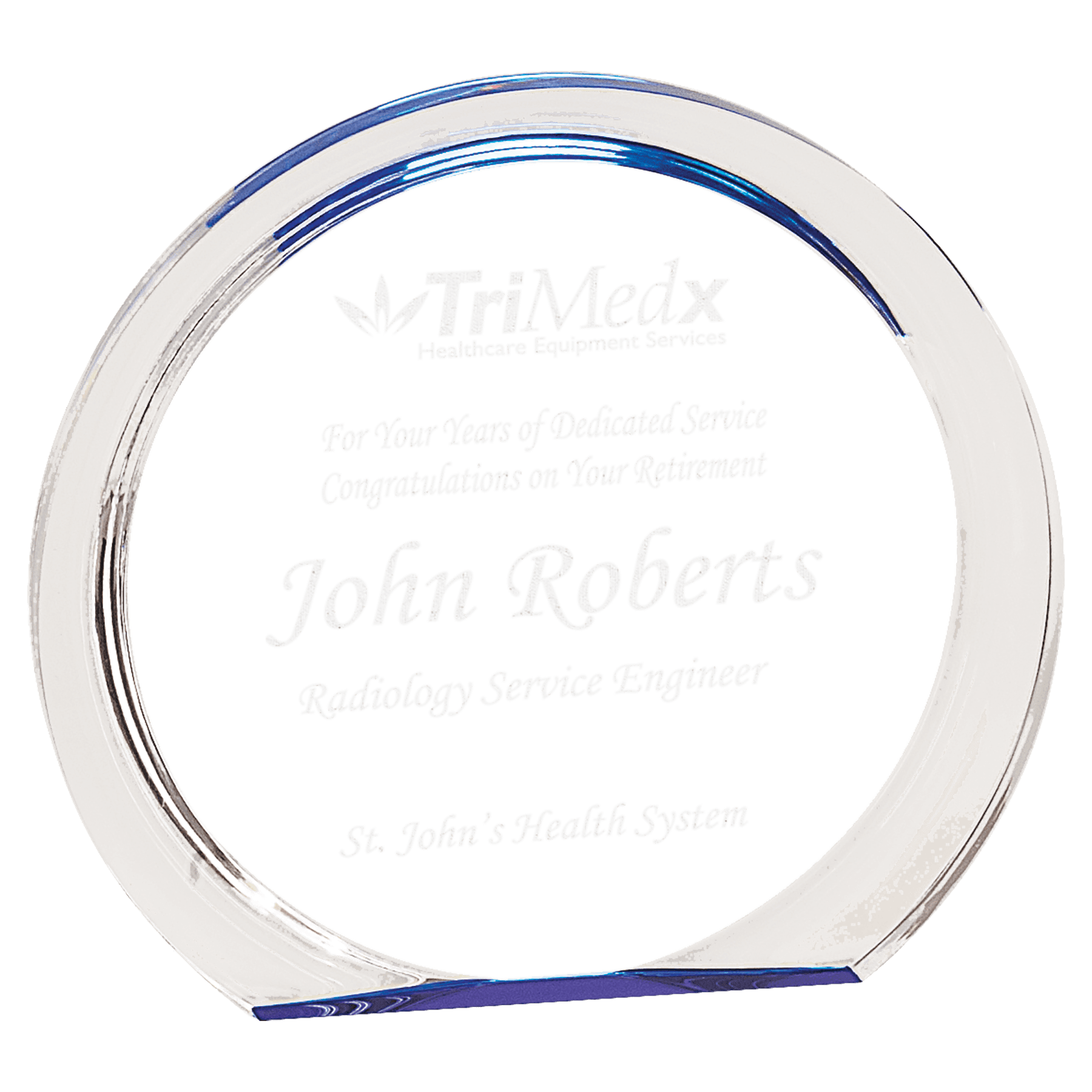 Blue 6 3/8" Round Halo Acrylic