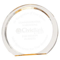 Gold 6 3/8" Round Halo Acrylic