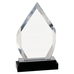 Silver 8" Fusion Diamond Impress Acrylic with Glass Base