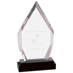 Silver 9" Fusion Diamond Impress Acrylic with Glass Base