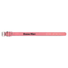 Pink Small 15" x 3/4" Laserable Leatherette Dog Collar