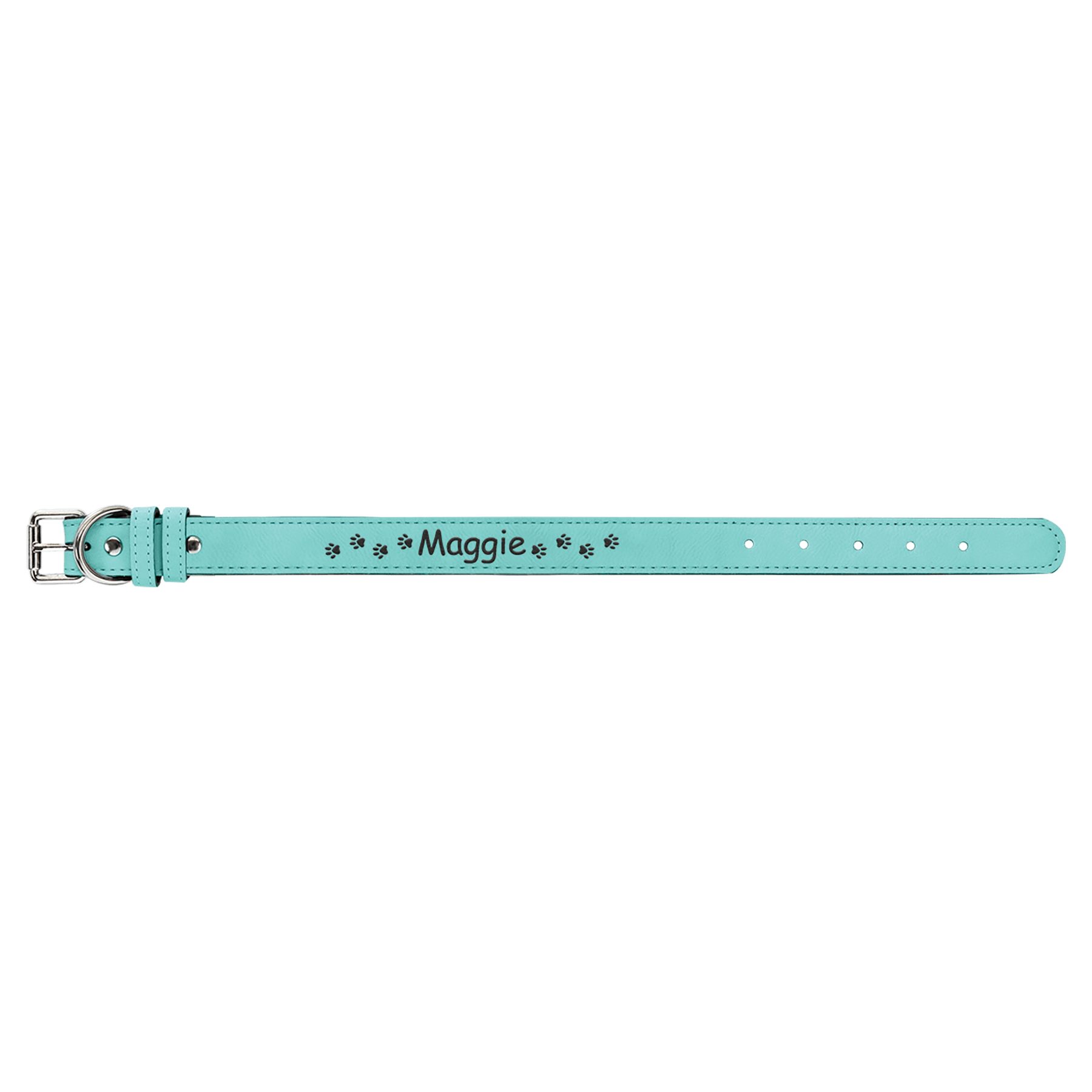 Teal Small 15" x 3/4" Laserable Leatherette Dog Collar