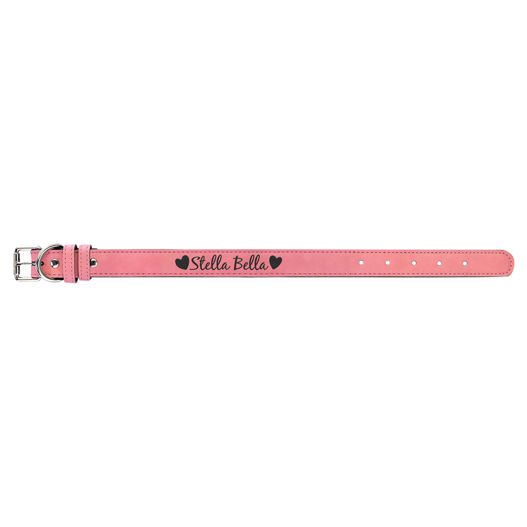 Pink Medium 19" x 1" Laserable Leatherette Dog Collar