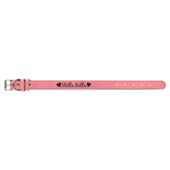 Pink Medium 19" x 1" Laserable Leatherette Dog Collar