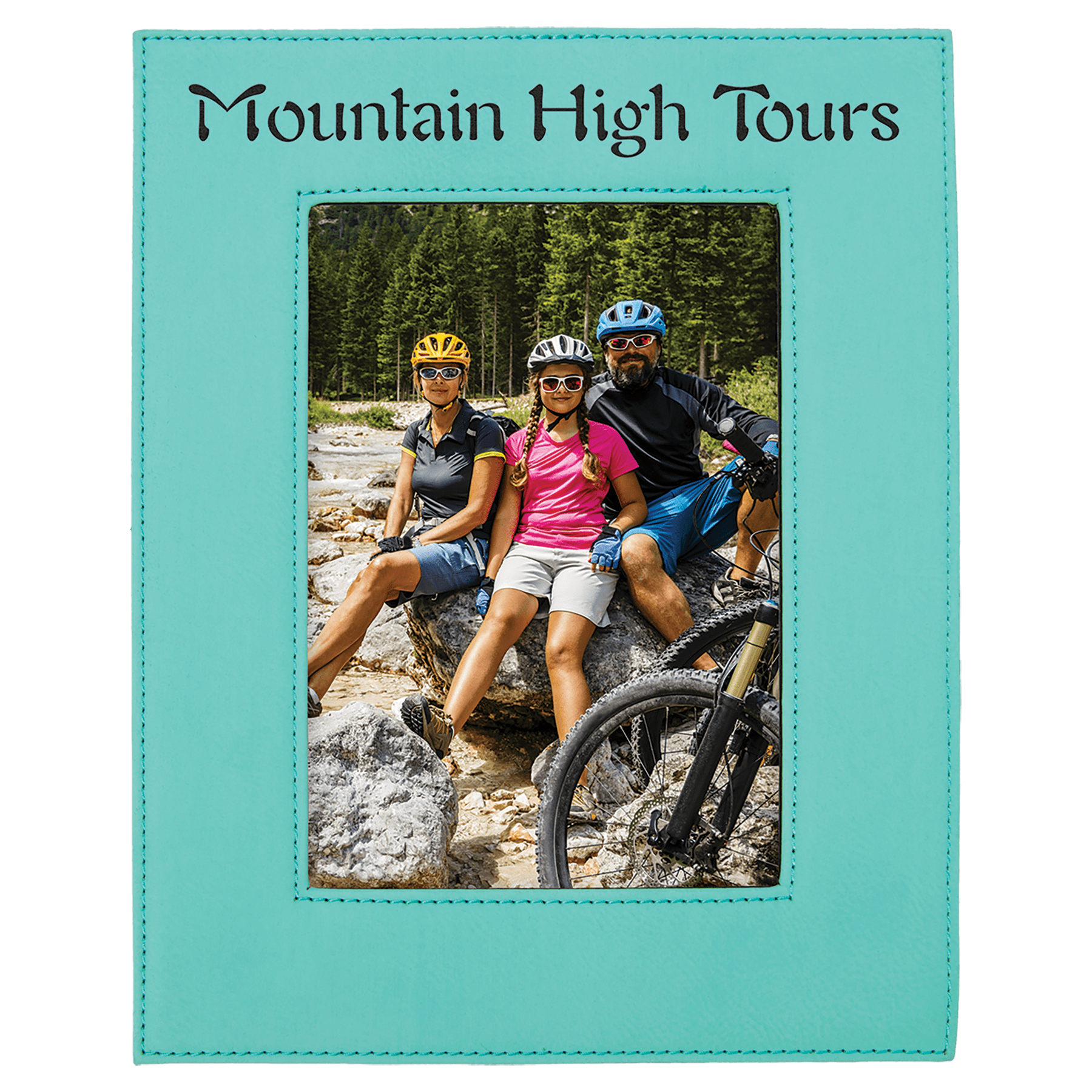 Teal 5" x 7" Laserable Leatherette Photo Frame