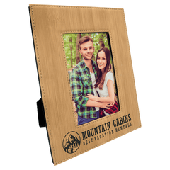 Bamboo 4" x 6" Laserable Leatherette Photo Frame