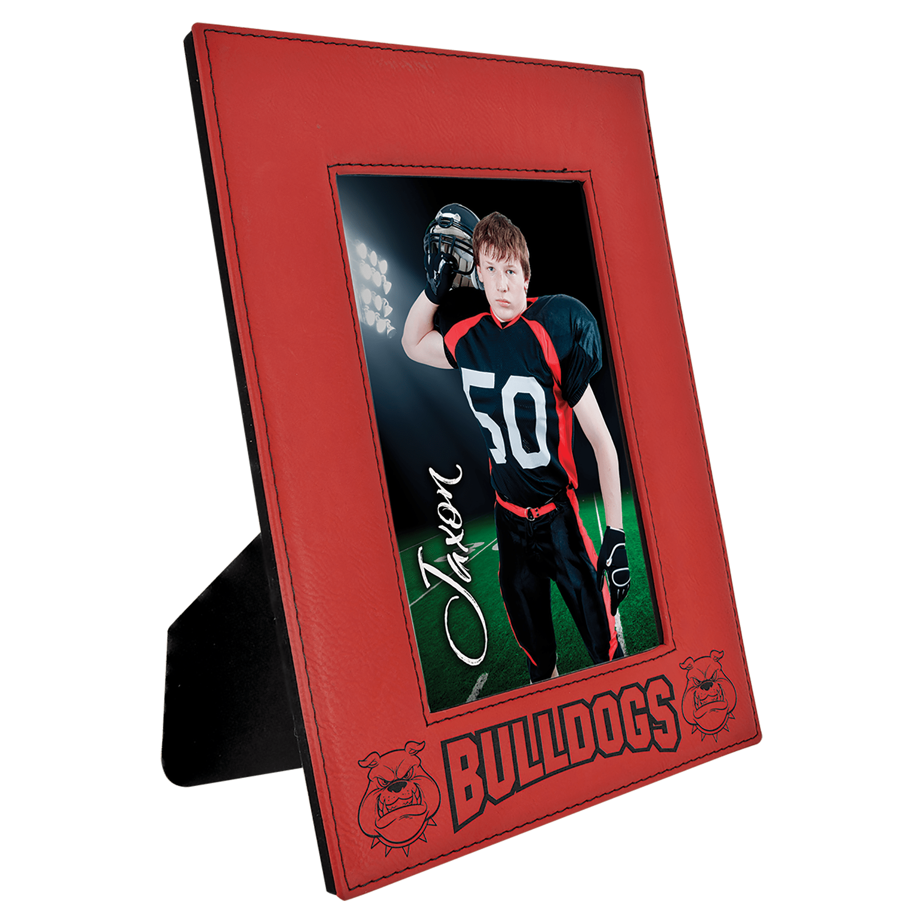 Red 5" x 7" Laserable Leatherette Photo Frame