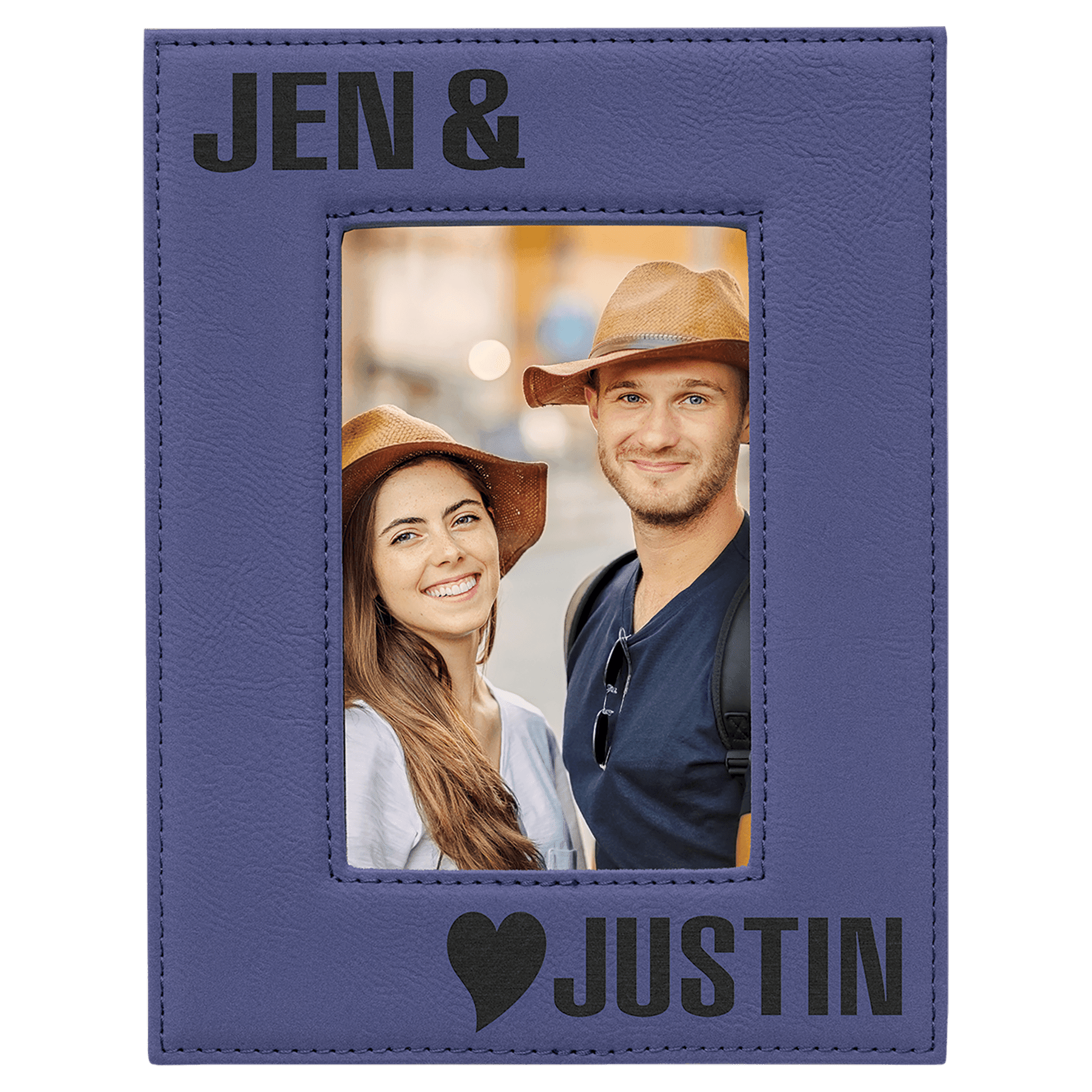 Purple 4" x 6" Laserable Leatherette Photo Frame