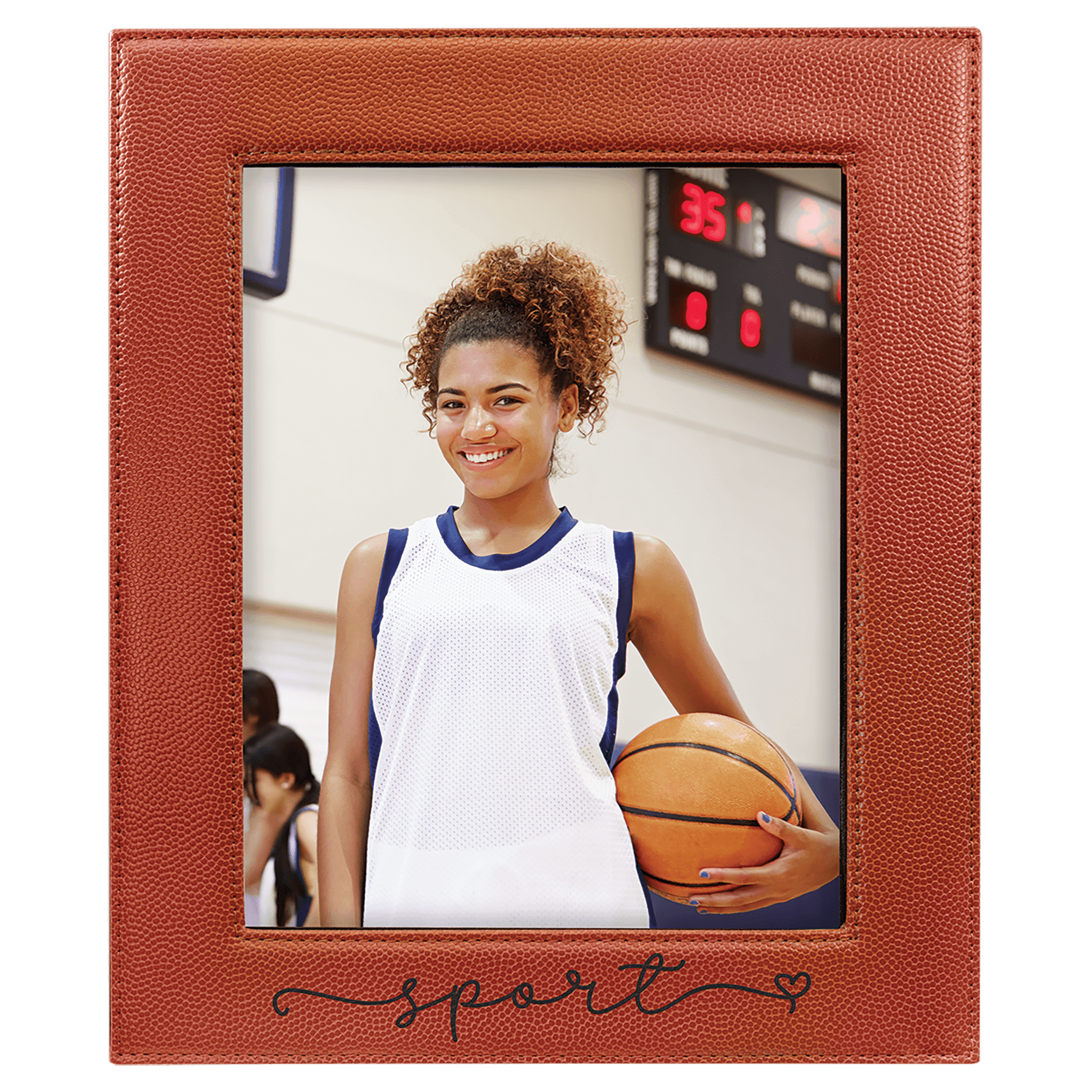 Basketball 8" x 10" Laserable Leatherette Photo Frame