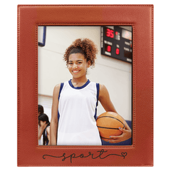 Basketball 8" x 10" Laserable Leatherette Photo Frame
