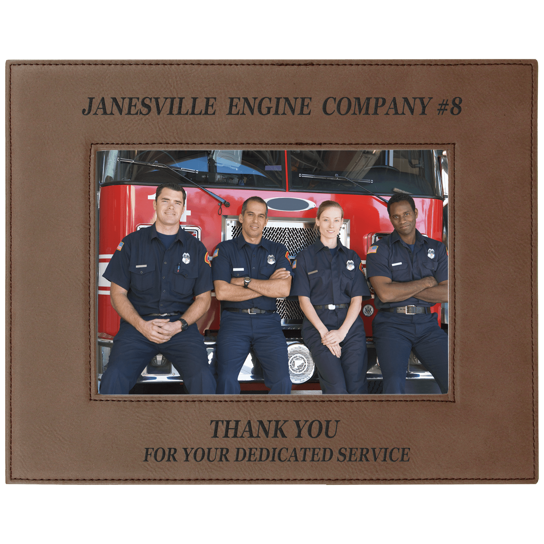 Dark Brown 5" x 7" Laserable Leatherette Photo Frame