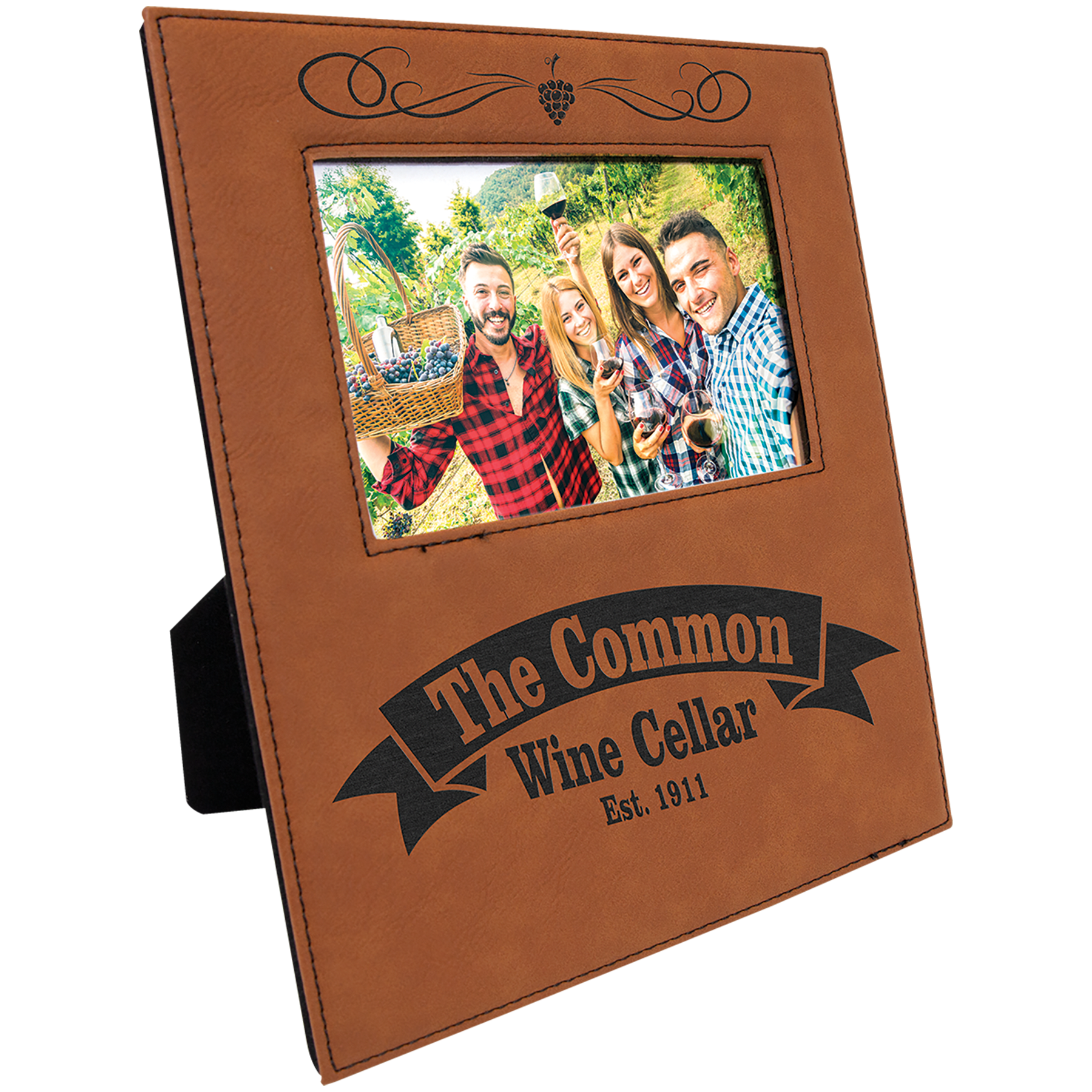 Rawhide 4" x 6" Leatherette Photo Frame with 4 1/4" x 7 7/8" Engraving Area