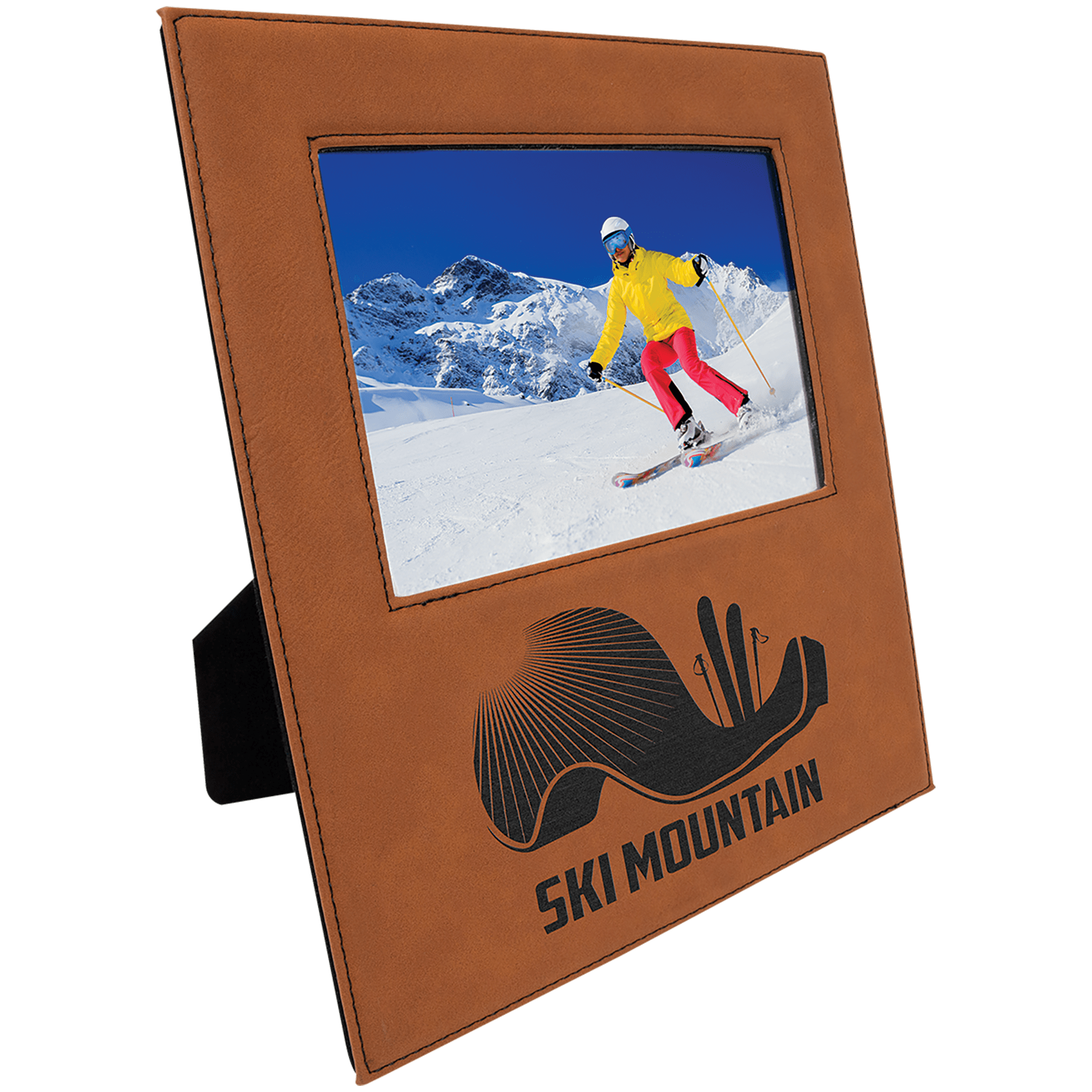 Rawhide 5" x 7" Leatherette Photo Frame with 4 1/4" x 8 7/8" Engraving Area