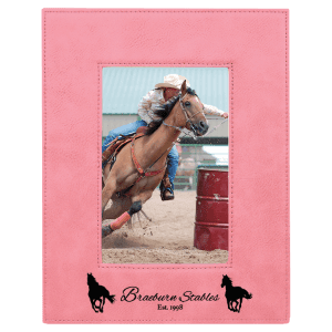 Pink 4" x 6" Laserable Leatherette Photo Frame