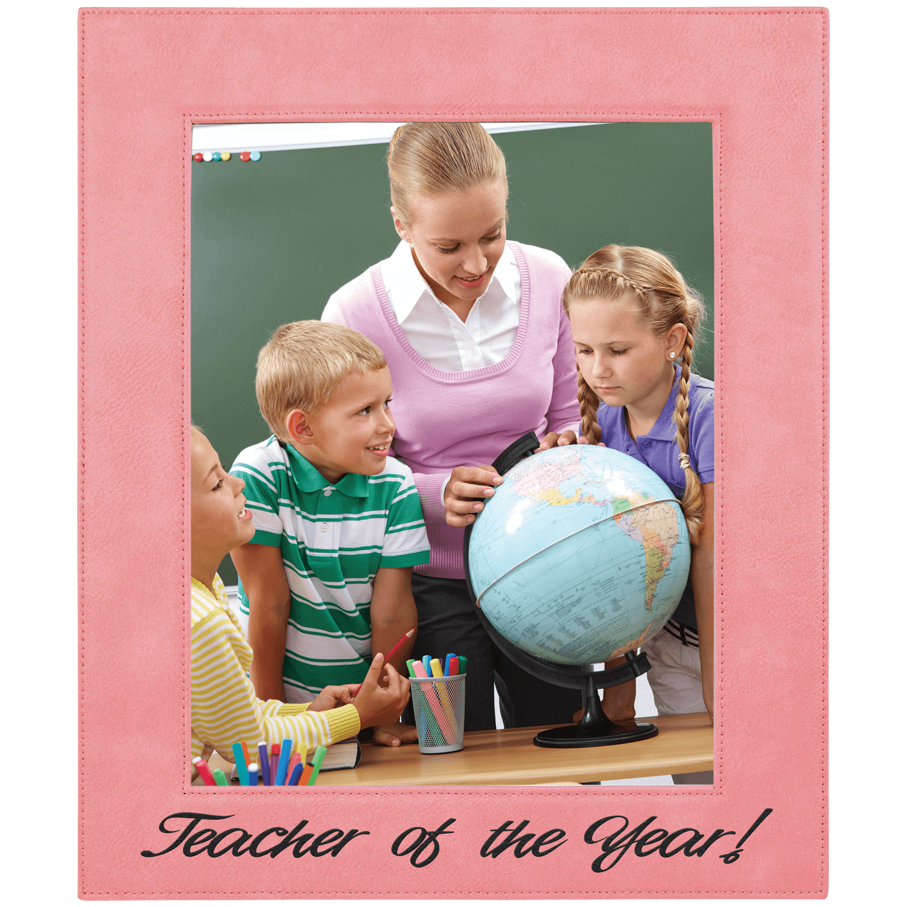 Pink 8" x 10" Laserable Leatherette Photo Frame