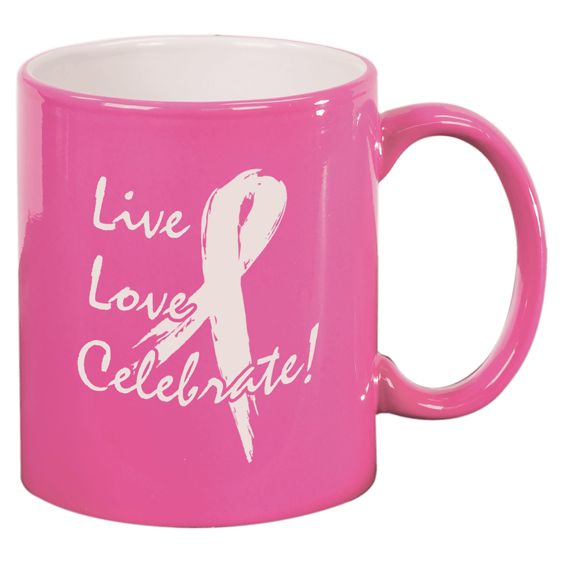 Pink 11 oz. Ceramic Round LazerMug
