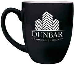 Black 16 oz. Ceramic Bistro LazerMug