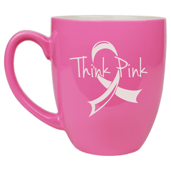 Pink 16 oz. Ceramic Bistro LazerMug