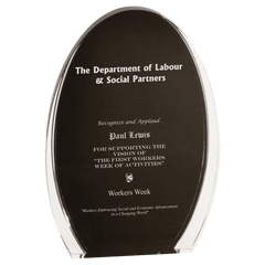 Black/Clear 7"/ Luminary Oval Acrylic