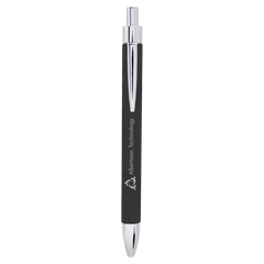 Black/Silver Laserable Leatherette Pen