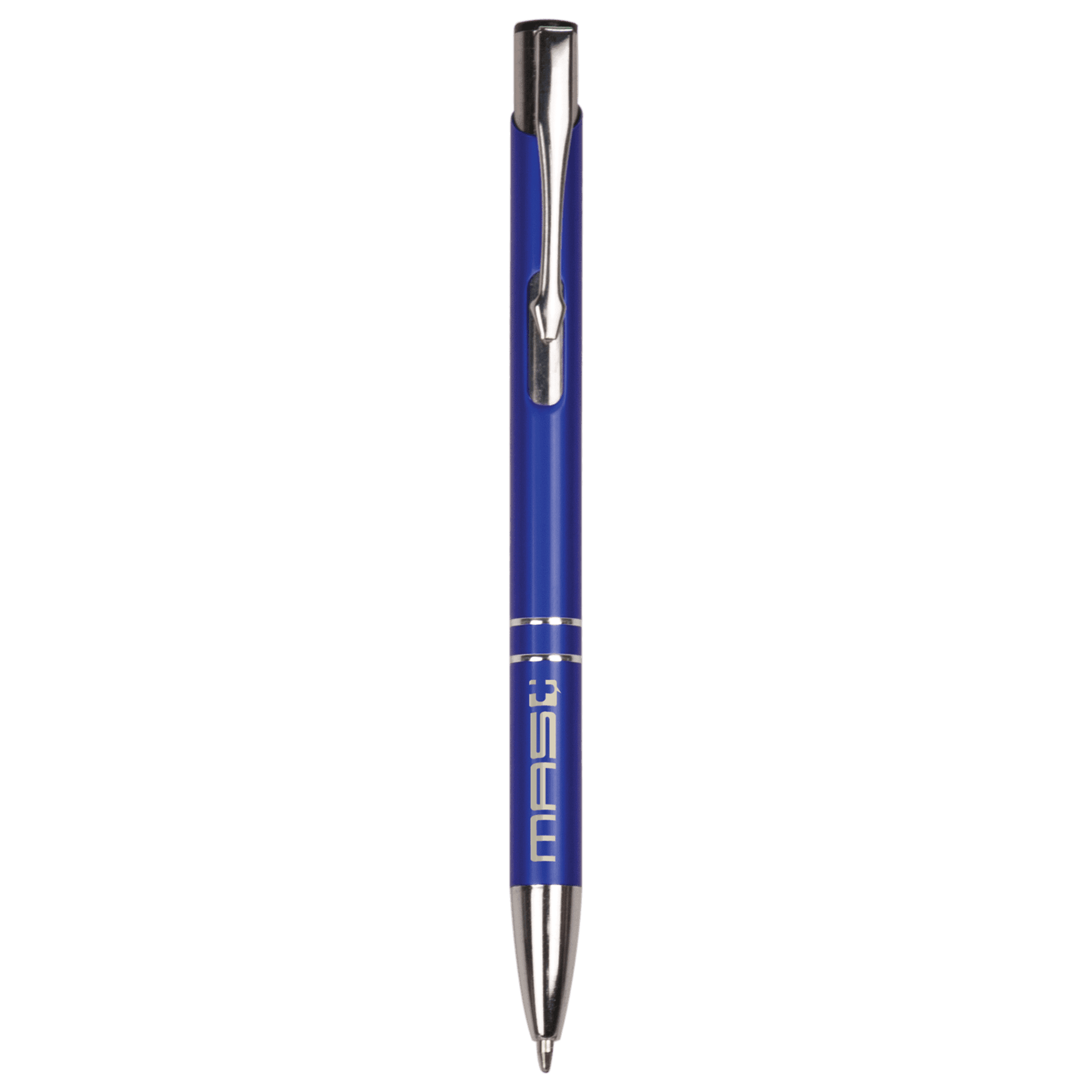 Blue with Silver Trim Laserable Pen