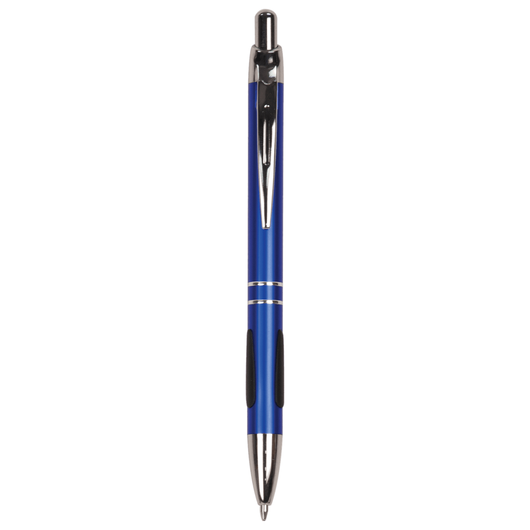 Blue with Silver Trim Laserable Pen with Gripper
