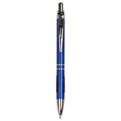 Blue with Silver Trim Laserable Pen with Gripper