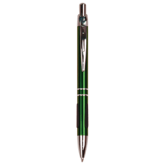 Green with Silver Trim Laserable Pen with Gripper