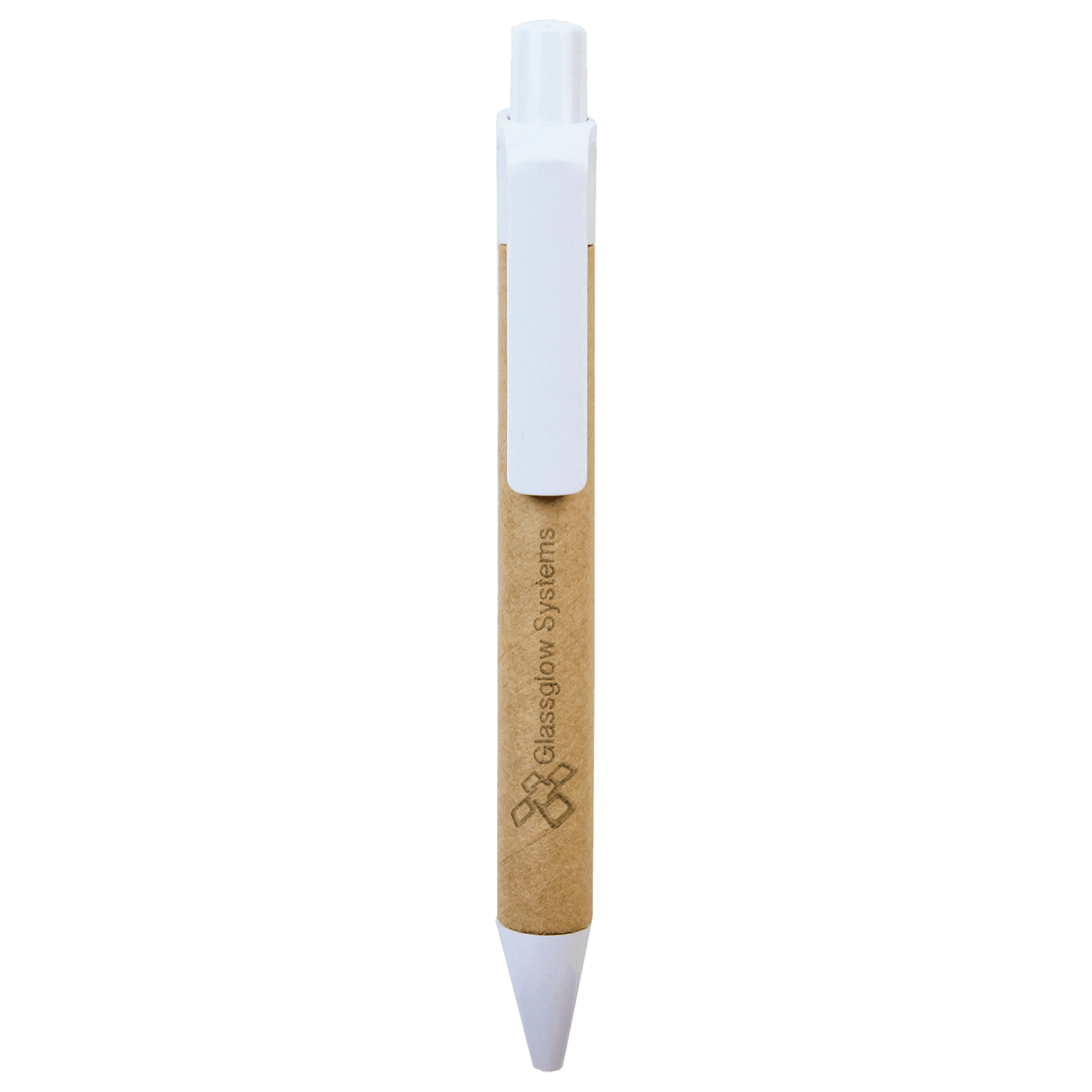 White Recycled Paper Pen with Trim
