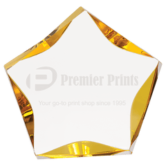 Clear/Gold 6" Luminary Star Acrylic