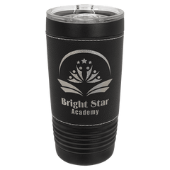 Black Black Silver Polar Camel 20 oz. Leatherette Tumbler with Slider Lid