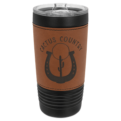 Black Rawhide Polar Camel 20 oz. Leatherette Tumbler with Slider Lid