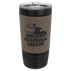 Black Gray Polar Camel 20 oz. Leatherette Tumbler with Slider Lid
