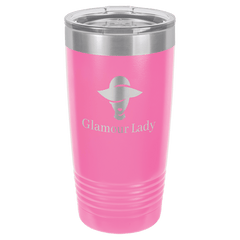 Polar Camel 20 oz. Pink Ringneck Tumbler with Clear Lid