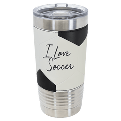Soccer Polar Camel 20 oz. Leather Tumbler with Slider Lid