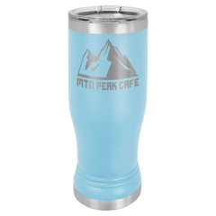 Light Blue 14oz. Polar Camel Pilsner with Clear Lid