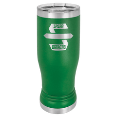 Green 14 oz. Polar Camel Pilsner with Clear Lid
