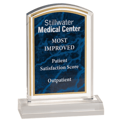 Blue 4" x 6" Marbleized Acrylic with 5" Base